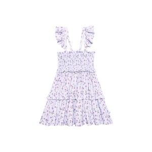 Posh Peanut Lavender Floral SMOCKED FLUTTER SLEEVE BABYDOLL DRESS IN JEANETTE😍